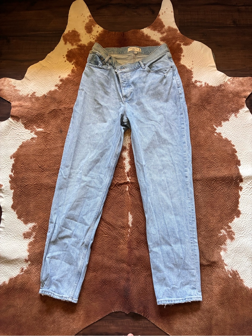 Abercrombie & Fitch Light Blue High-Rise Straight Jeans